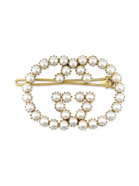 gucci pearl hair clip|farfetch gucci hair clips.